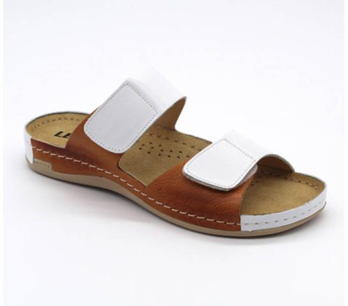 Leon Comfort női papucs - 952 White/Brown