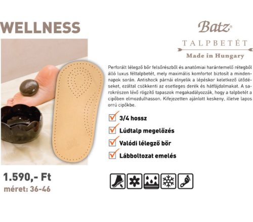 Batz talp betét unisex Talpbetét - 980 Welness