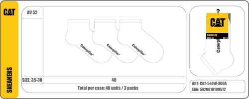 Caterpillar CAT AV52 3-pack bokazokni fehér Női zokni - SM-CAT-544W-300A